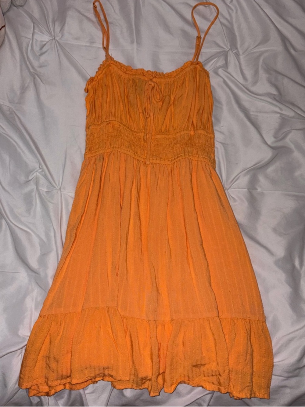Forever 21 Bright Orange Spaghetti Strap Mini Dress